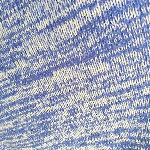 New Express Blue & White Wool Blend Cozy Oversized Cowl Neck Sweater - Picture 5 of 5